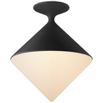 Featuring Sarnen Small Flush Mount Matte Black by Visual Comfort at Amethyst Home. The minimalist Sarnen by AERIN is a bold design of two equally sized cones, base, and shade, which together convey a striking art deco feel to embellish a variety of smaller, modern spaces with ideal lighting.
Weight : 8 lbs.. Amethyst Home provides interior design, new construction, custom furniture, and area rugs in the Washington metro area