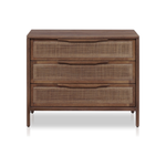 Brown wash mango frames inset woven cane, for a light, textural look with organic allure. Three spacious drawers provide plenty of closed storage. Amethyst Home provides interior design, new construction, custom furniture and area rugs in the Omaha metro area