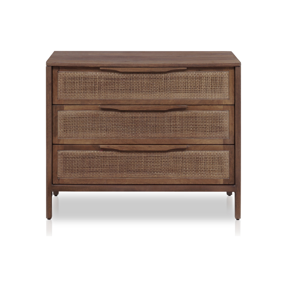 Featuring Sydney Large Nightstand - Brown Wash Mango by Four Hands at Amethyst Home. Brown-washed solid mango encases inset woven cane, for a textural take on bedside storage.
Overall Dimensions: 32"W x 19"L x 26"HColors:  Brown Wash, Brown CaneMaterials: Solid Mango , CaneWeight: 65.7. Amethyst Home provides interior design, new construction, custom furniture and area rugs in the Omaha metro area
