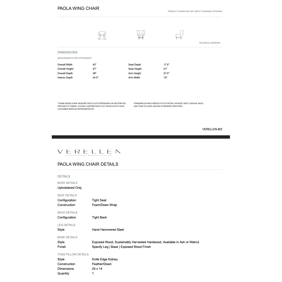 Offering an inviting blend of elegance and comfort, the Paola Wing Chair features a gracefully flared back, sweeping armrests, and plush tight seat cushion. Amethyst Home provides interior design, new home construction design consulting, vintage area rugs, and lighting in the Winter Garden metro area.