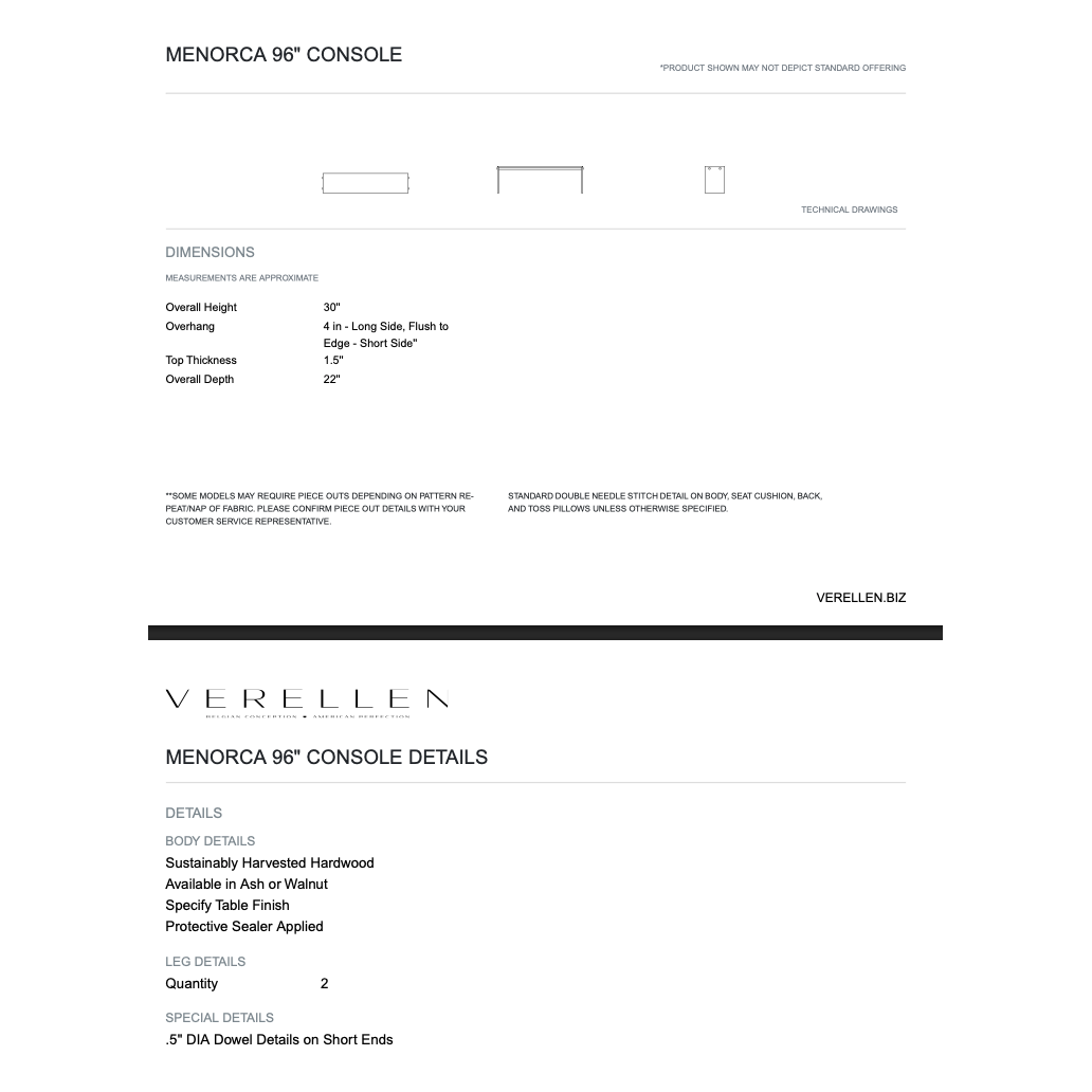 A straight forward design with exposed dowel details makes our Menorca Console coherent and recognizable. Amethyst Home provides interior design, new home construction design consulting, vintage area rugs, and lighting in the Winter Garden metro area.