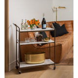 Tatum Antique Brass Rectangular Bar Cart | shipping 02/10/2026