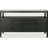 Featuring Spindle Oak Black Dresser by Ethnicraft at Amethyst Home. The Spindle collection found its inspiration in the traditional spinning wheel. Slightly tapered legs and rounded edges add a soft, sensual quality to this beautiful bedroom collection. This dresser is just as much at home in the bedroom as it is in commercial spaces as a stylish storage solution.Weight : 192 lbs . Amethyst Home provides interior design, new construction, custom furniture, and area rugs in the Nashville metro area