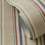 Stripe Grasscloth Wallpaper by FH Art Studio - Parchment