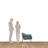 Featuring Suerte Chair - Knoll Sky by Four Hands at Amethyst Home. We love the curvy silhouette and classic rolled arms of this Suerte Chair - Knoll Sky. Sky-blue boucle lends a fresh feel to vintage-inspired accent seating for any living room, office, or other area. 
Overall Dimensions: 35"W x 33.50"L x 31"HColors: Knoll Sky, Matte EbonyMaterials: 95% Pl, 5% . Amethyst Home provides interior design, new home construction design consulting, vintage area rugs, and lighting in the Austin metro area.