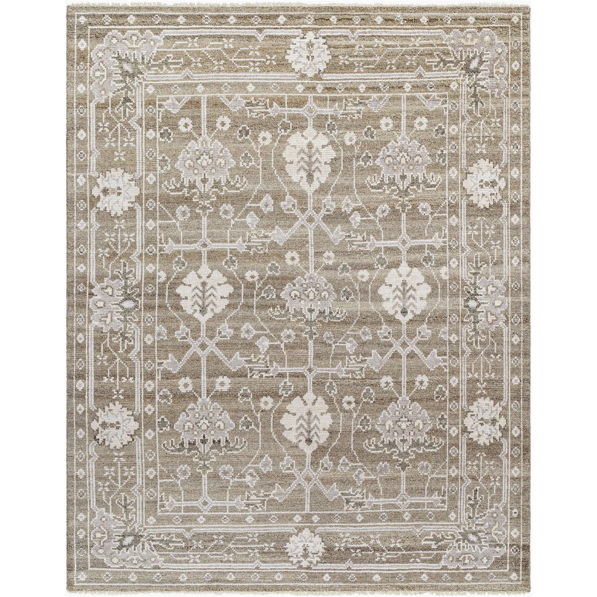 Featuring Almeria Hand-Knotted Rug by Surya at Amethyst Home. This luxurious Almeria hand-made rug is the perfect statement piece to add a touch of updated traditional style to your home. Its blend of wool and viscose gives it a soft feel and low pile, making it ideal for high traffic areas in your home. With its intricate hand-knotted construction and fri. Amethyst Home provides interior design, new home construction design consulting, vintage area rugs, and lighting in the Alpharetta metro area.