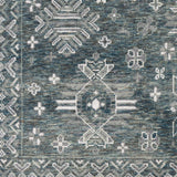 Bring a timeless classic into your home with the Almeria Hand Made Rug. This updated traditional style rug is made of high quality wool and viscose fibers for superior softness, durability, and comfort. The low pile provides easy maintenance while the hand-knotted construction ensures lasting quality. Amethyst Home provides interior design, new home construction design consulting, vintage area rugs, and lighting in the Charlotte metro area.