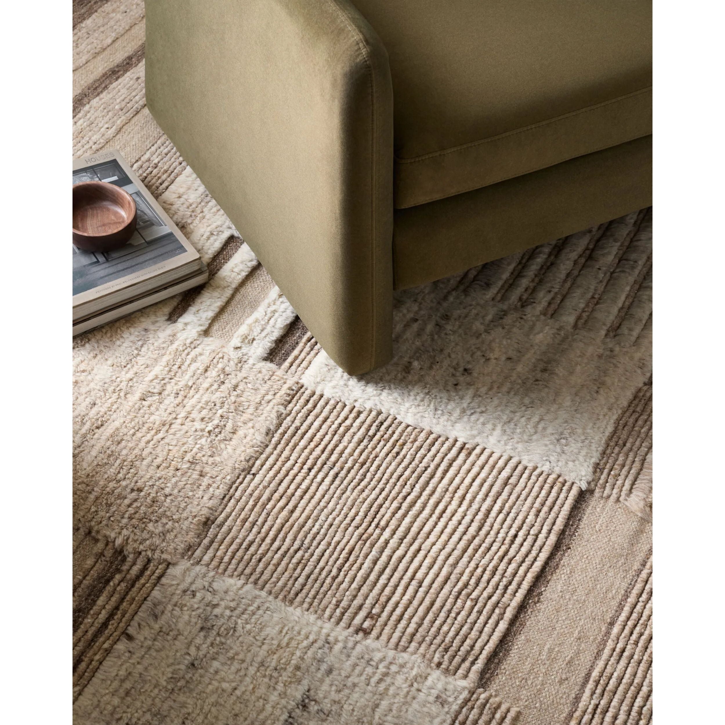 Immerse yourself in the world of Art Deco Modern style with our Folklore collection handmade rug. Made with love and care in India, this luxurious high pile wool rug is expertly hand-knotted, offering a remarkable texture underfoot that will transform any room into a cozy and inviting space. Amethyst Home provides interior design, new home construction design consulting, vintage area rugs, and lighting in the Alpharetta metro area.