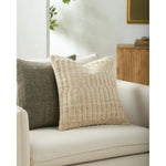 Featuring Monacizzo Pillow by Surya at Amethyst Home. Introduce a touch of luxury to your bedroom with the Monacizzo Pillow. Crafted with premium materials, this pillow offers unparalleled comfort and support. Its soft and plush surface will gently cradle your head for a restful night's sleep. Upgrade your bedding ensemble with this elegant and exclusive pillow. Amethyst Home provides interior design, new home construction design consulting, vintage area rugs, and lighting in the Omaha metro area.