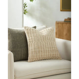 Featuring Monacizzo Pillow by Surya at Amethyst Home. Introduce a touch of luxury to your bedroom with the Monacizzo Pillow. Crafted with premium materials, this pillow offers unparalleled comfort and support. Its soft and plush surface will gently cradle your head for a restful night's sleep. Upgrade your bedding ensemble with this elegant and exclusive pillow. Amethyst Home provides interior design, new home construction design consulting, vintage area rugs, and lighting in the Omaha metro area.