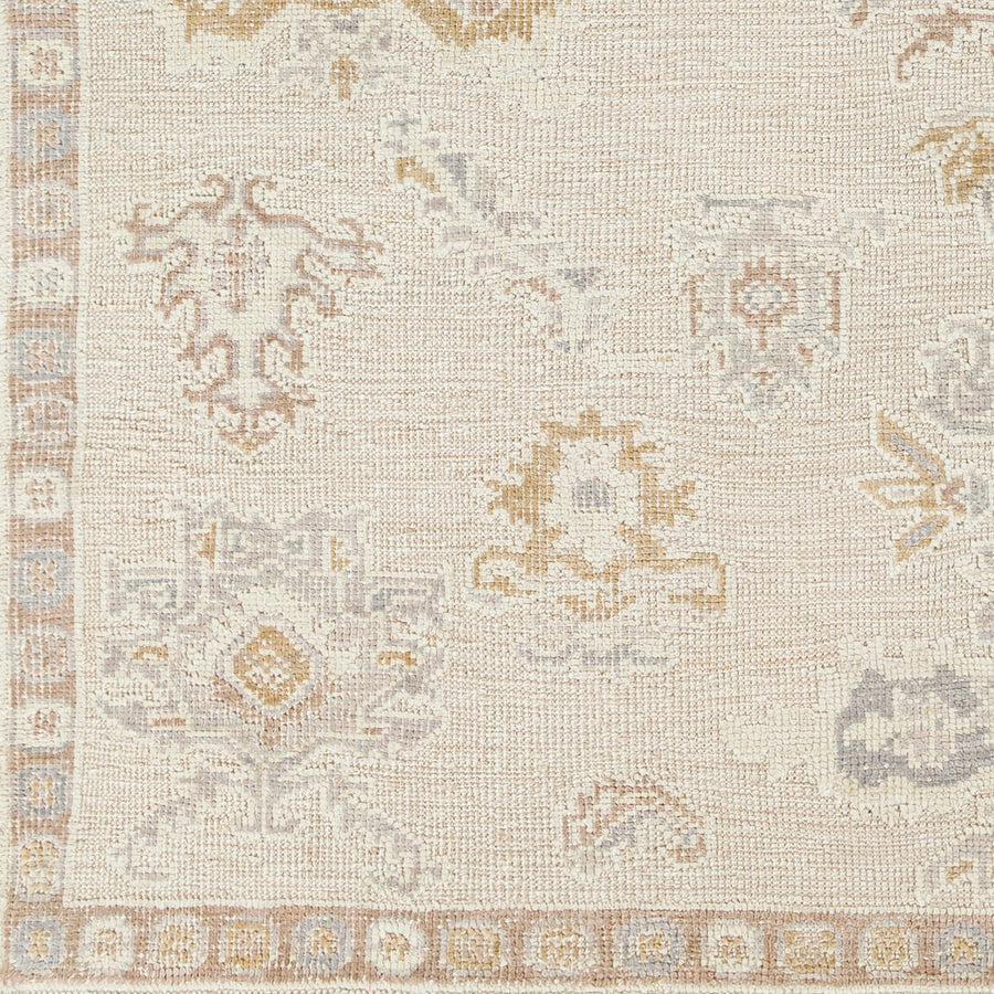 The Revere Cream rug showcases a traditional inspired design. The neutral colors and soft materials make it a cozy addition to any space, especially living rooms and dens. Amethyst Home provides interior design, new home construction design consulting, vintage area rugs, and lighting in the Des Moines metro area.
