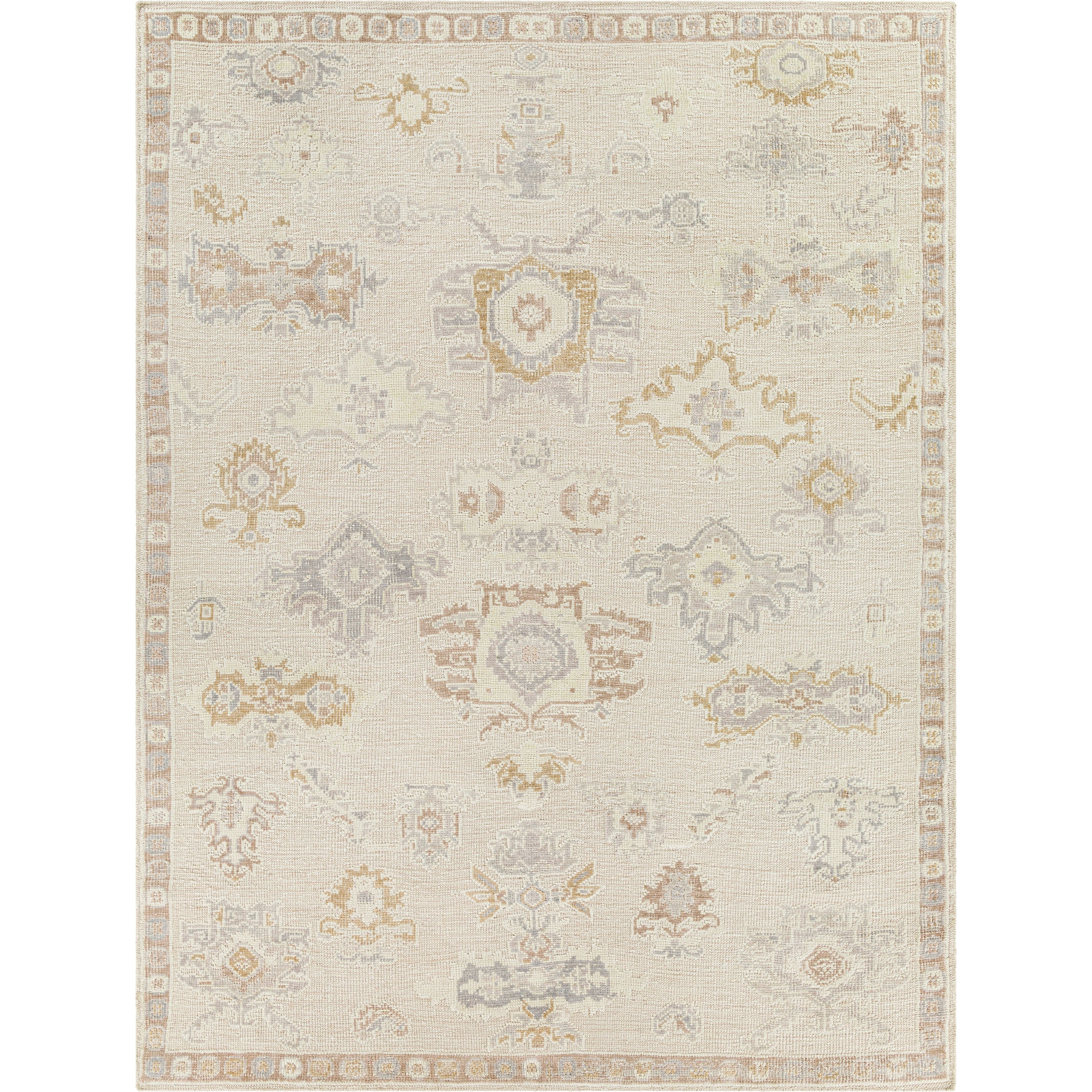 The Revere Cream rug showcases a traditional inspired design. The neutral colors and soft materials make it a cozy addition to any space, especially living rooms and dens. Amethyst Home provides interior design, new home construction design consulting, vintage area rugs, and lighting in the Omaha metro area.