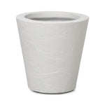 Featuring Suvi Textured White Concrete Planter by Four Hands at Amethyst Home. Textured white concrete forms a minimalist, tapered planter for a wide range of spaces. Cover or store indoors during inclement weather and when not in use.Overall Dimensions: 18.00"w x 18.00"d x 18.00"hWeight : 40.56 lbsMaterials : Concrete. Amethyst Home provides interior design, new construction, custom furniture, and area rugs in the Miami metro area