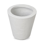Featuring Suvi Textured White Concrete Planter by Four Hands at Amethyst Home. Textured white concrete forms a minimalist, tapered planter for a wide range of spaces. Cover or store indoors during inclement weather and when not in use.Overall Dimensions: 18.00"w x 18.00"d x 18.00"hWeight : 40.56 lbsMaterials : Concrete. Amethyst Home provides interior design, new construction, custom furniture, and area rugs in the Washington metro area