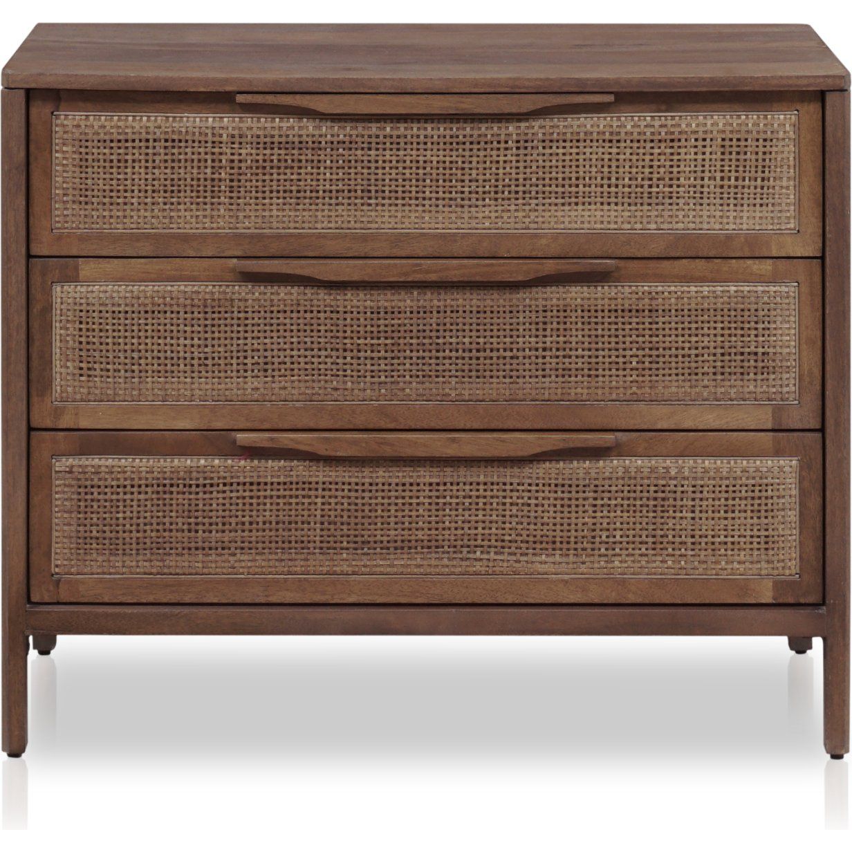 Featuring Sydney Large Nightstand - Brown Wash Mango by Four Hands at Amethyst Home. Brown-washed solid mango encases inset woven cane, for a textural take on bedside storage.
Overall Dimensions: 32"W x 19"L x 26"HColors:  Brown Wash, Brown CaneMaterials: Solid Mango , CaneWeight: 65.7. Amethyst Home provides interior design, new construction, custom furniture and area rugs in the Omaha metro area