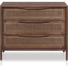 Featuring Sydney Large Nightstand - Brown Wash Mango by Four Hands at Amethyst Home. Brown-washed solid mango encases inset woven cane, for a textural take on bedside storage.
Overall Dimensions: 32"W x 19"L x 26"HColors:  Brown Wash, Brown CaneMaterials: Solid Mango , CaneWeight: 65.7. Amethyst Home provides interior design, new construction, custom furniture and area rugs in the Omaha metro area
