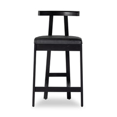 Featuring Tex Black Leather Counter Stool by Four Hands at Amethyst Home. This dark, monochromatic look inspired by Greek design meets black-finished Rosa Morada with black top-grain leather. A slim T-shape frame is perfectly sized for the counter.Overall Dimensions: 20.25"w x 17.75"d x 36.50"hWeight : 11.90 lbsMaterials : Top Grain Leather, Solid Rosa Morada, 100% Polyurethane F. Amethyst Home provides interior design, new construction, custom furniture, and area rugs in the Des Moines metro area