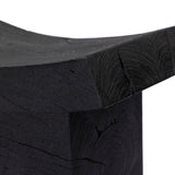 Tonga Accent Stool - Sandblasted Black Acacia | shipping 11/15/2026