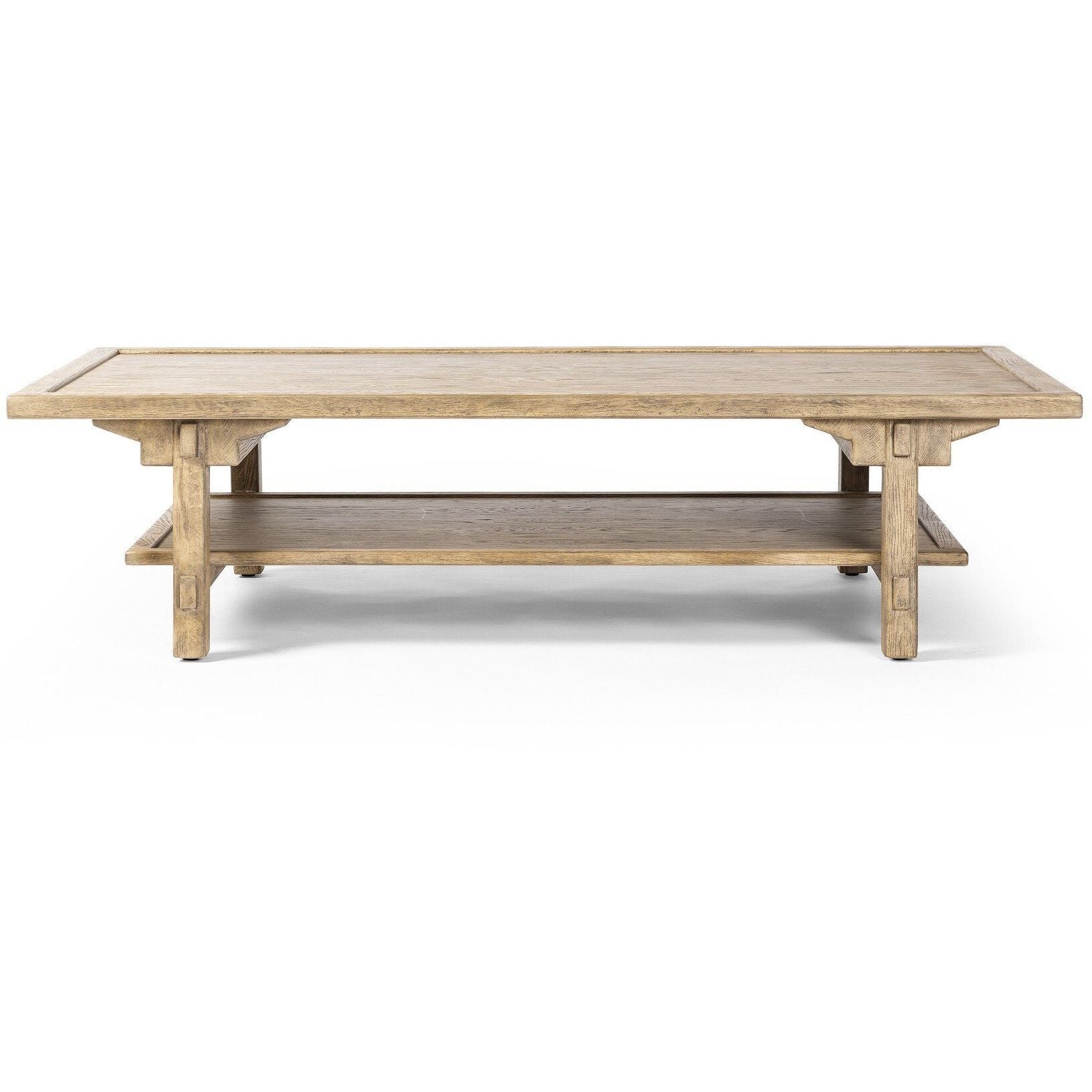 Trinity Distressed Light Oak Coffee Table  Four Hands