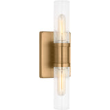 Satin Brass with Clear Crackle Glass