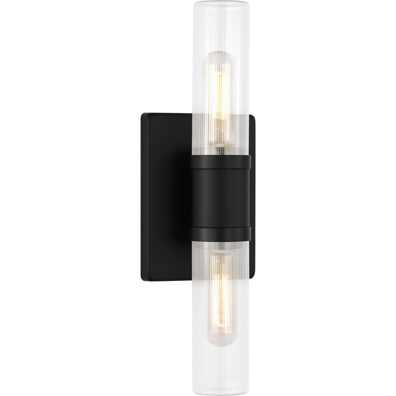 Midnight Black with Clear Fluted Glass