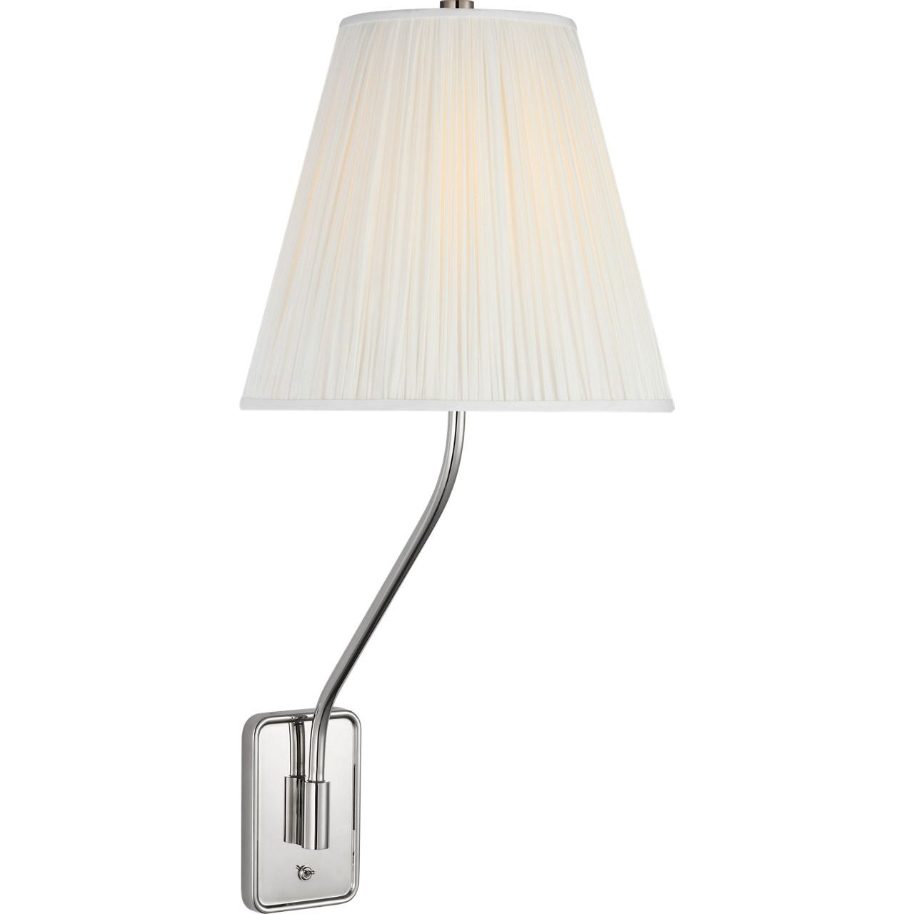 Polished Nickel with Silk Pleated Shade