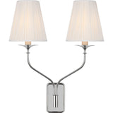 Polished Nickel with Silk Pleated Shades