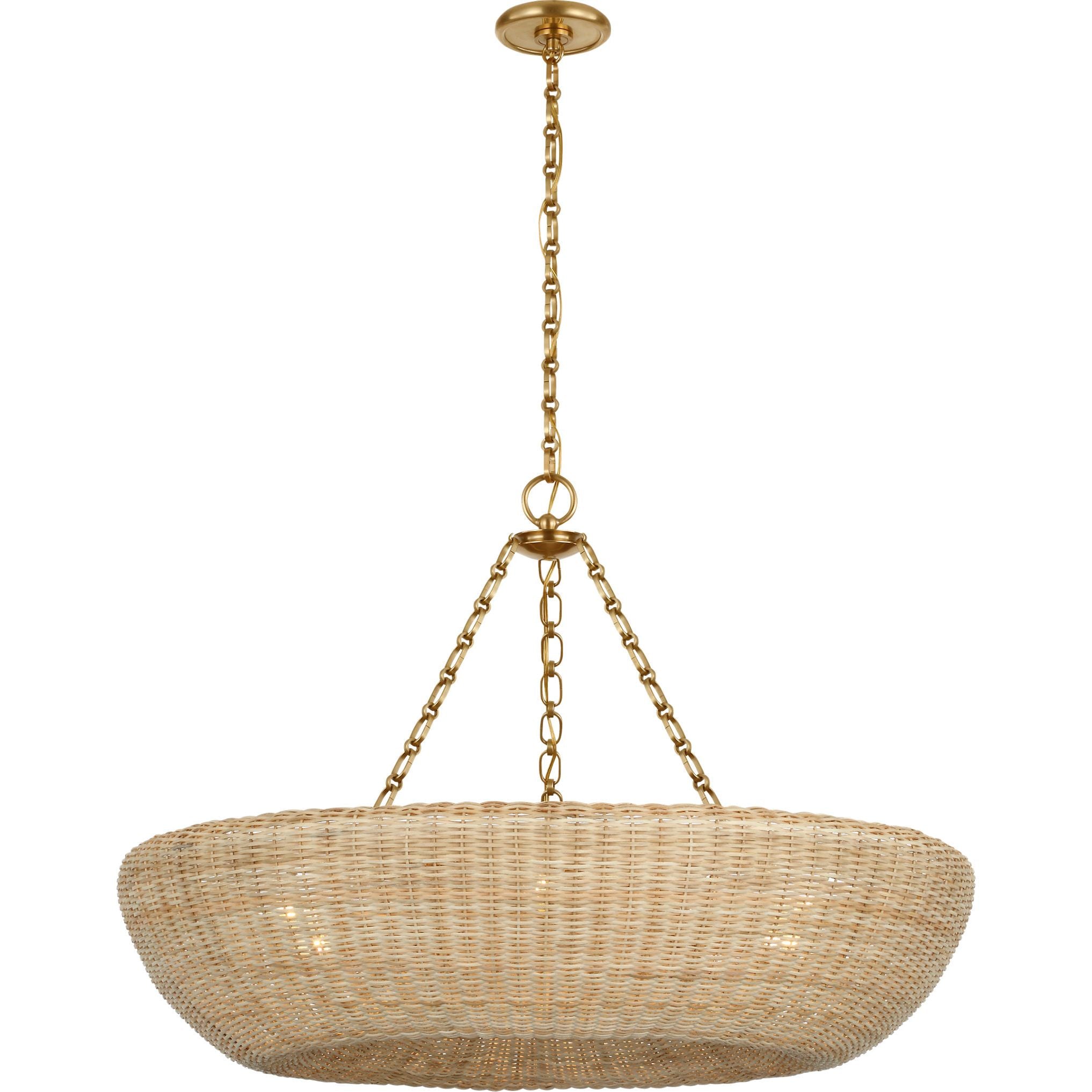 Hand-Rubbed Antique Brass with Blonde Wicker | shipping 01/23/2027