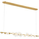 Soft Lacquered Brass with Etched and Clear Glass Flowers | shipping 12/10/2026