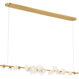 Soft Lacquered Brass with Etched and Clear Glass Flowers | shipping 12/10/2026