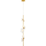 Soft Lacquered Brass with Etched and Clear Glass Flowers | shipping 12/10/2026