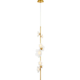 Soft Lacquered Brass with Etched and Clear Glass Flowers | shipping 12/10/2026