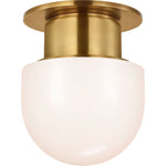 Antique-Burnished Brass with White Glass Dome | shipping 11/16/2026