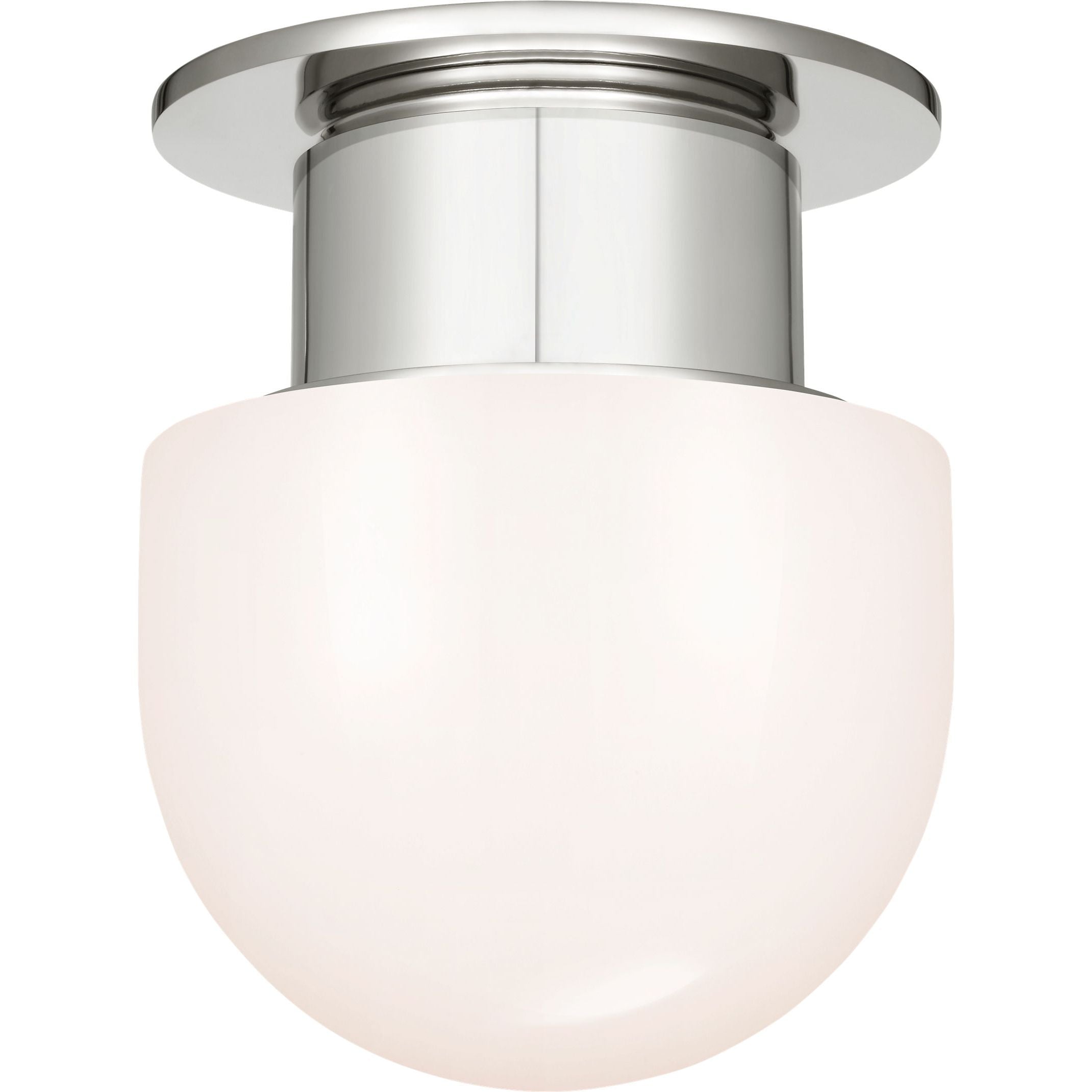Polished Nickel with White Glass Dome