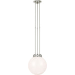 Polished Nickel with White Glass