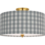 Hand-Rubbed Antique Brass with Schumacher Sky Elton Check Shade | shipping 10/17/2026
