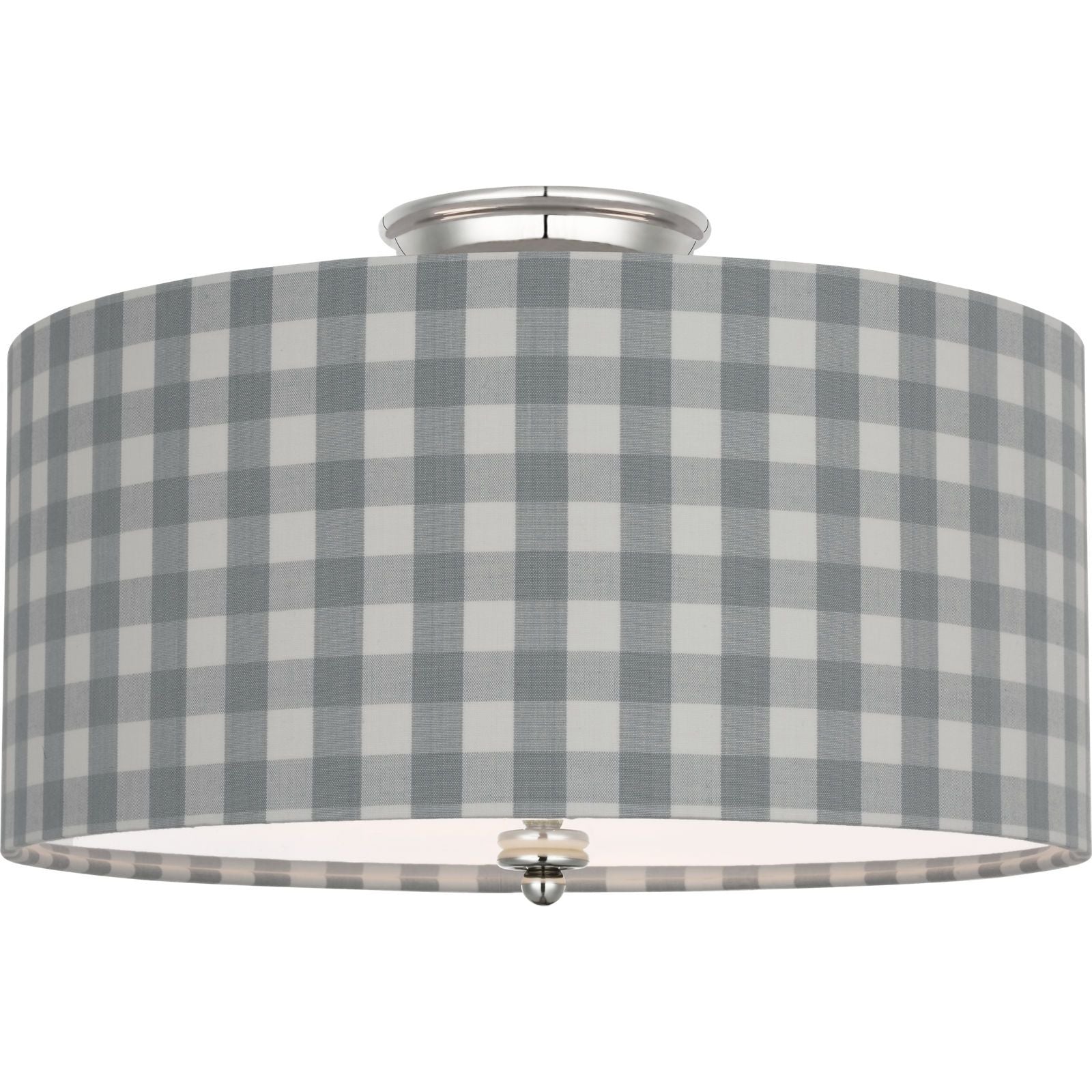 Polished Nickel with Schumacher Sky Elton Check Shade