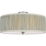 Polished Nickel with Schumacher Blue Charee Stripe Pleated Shade | shipping 12/10/2026