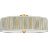 Hand-Rubbed Antique Brass with Schumacher Blue Charee Stripe Pleated Shade | shipping 02/07/2027