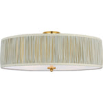 Hand-Rubbed Antique Brass with Schumacher Blue Charee Stripe Pleated Shade | shipping 02/07/2027
