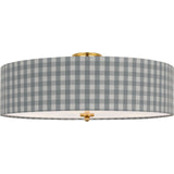 Hand-Rubbed Antique Brass with Schumacher Sky Elton Check Shade | shipping 11/01/2026