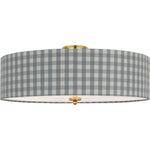 Hand-Rubbed Antique Brass with Schumacher Sky Elton Check Shade | shipping 11/01/2026