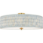 Hand-Rubbed Antique Brass with Schumacher Blue Aditi Pleated Shade | shipping 03/11/2027