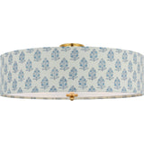 Hand-Rubbed Antique Brass with Schumacher Blue Aditi Shade | shipping 03/06/2027