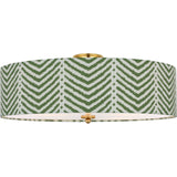 Hand-Rubbed Antique Brass with Schumacher Verde La Jolla Shade | shipping 03/06/2027