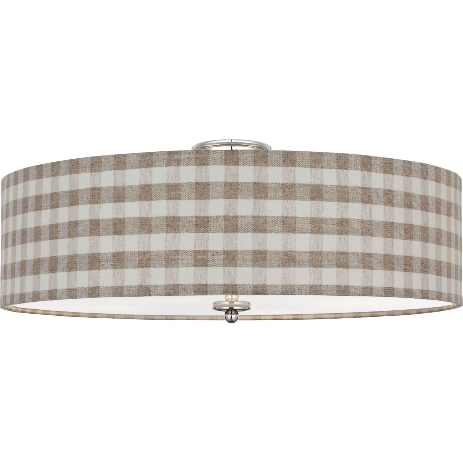 Polished Nickel with Schumacher Natural Sidney Check Shade | shipping 12/10/2026