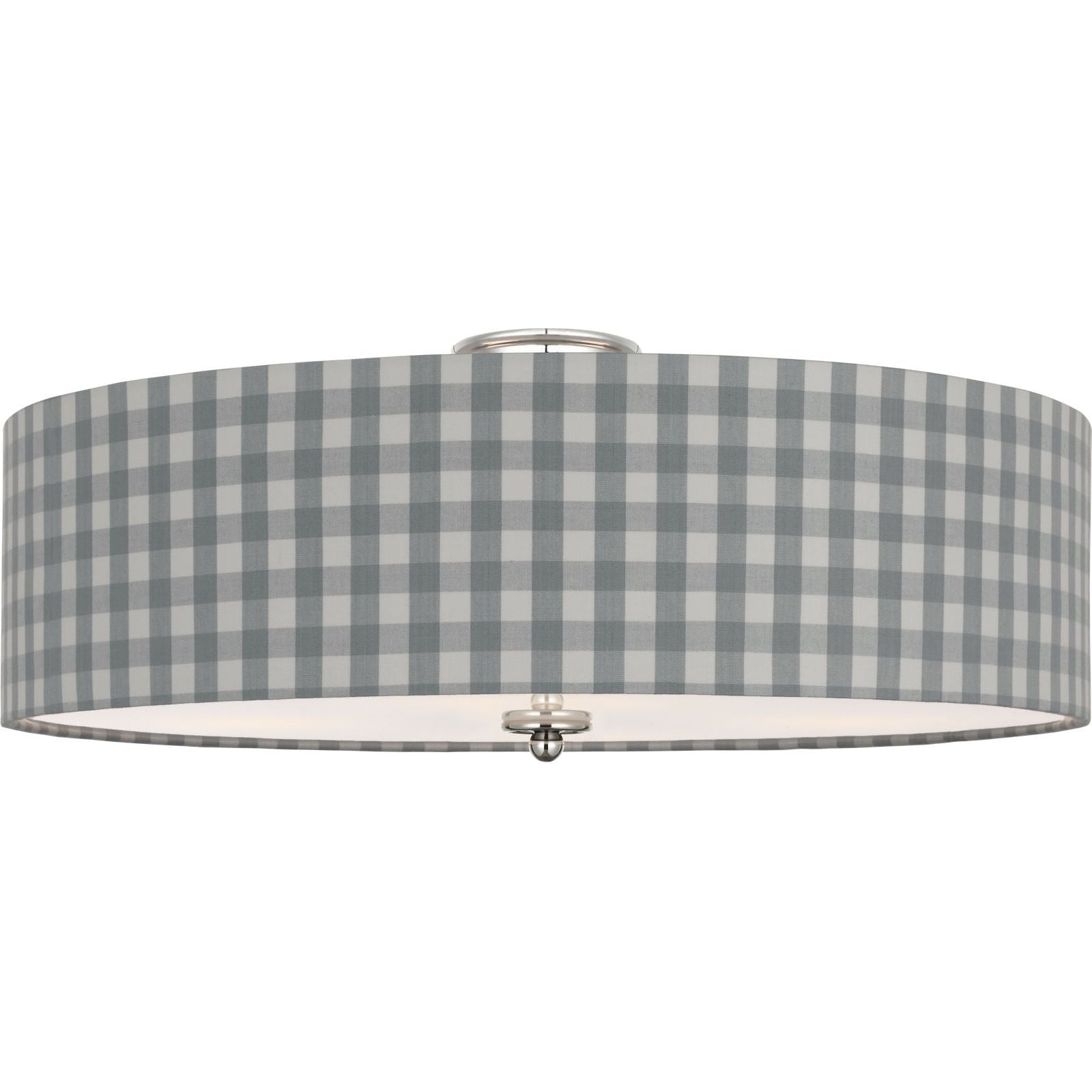 Polished Nickel with Schumacher Sky Elton Check Shade