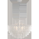 Featuring Vacarro Medium Chandelier Plaster White by Visual Comfort at Amethyst Home. The Vacarro by Julie Neill transforms classic basket chandeliers into a new and unique design statement. Hanging from the basket frame are sculptural, elongated plaster teardrops that create an unexpected texture while light emanates from within the basket. Available in all white or with a m. Amethyst Home provides interior design, new construction, custom furniture, and area rugs in the Salt Lake City metro area