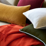 Velvet Piped Pillow Cover