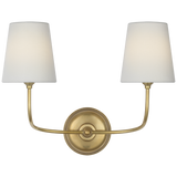 Featuring Vendome 16" Cordless Double Sconce Hand-Rubbed Antique Brass by Visual Comfort at Amethyst Home. Vendome 16" Cordless Double Sconce in Hand-Rubbed Antique Brass with Linen Shades
Overall Dimensions: 17.75" L x 17.75" W x 16.25" H Weight : 5 lbs.. Amethyst Home provides interior design, new construction, custom furniture, and area rugs in the Seattle metro area